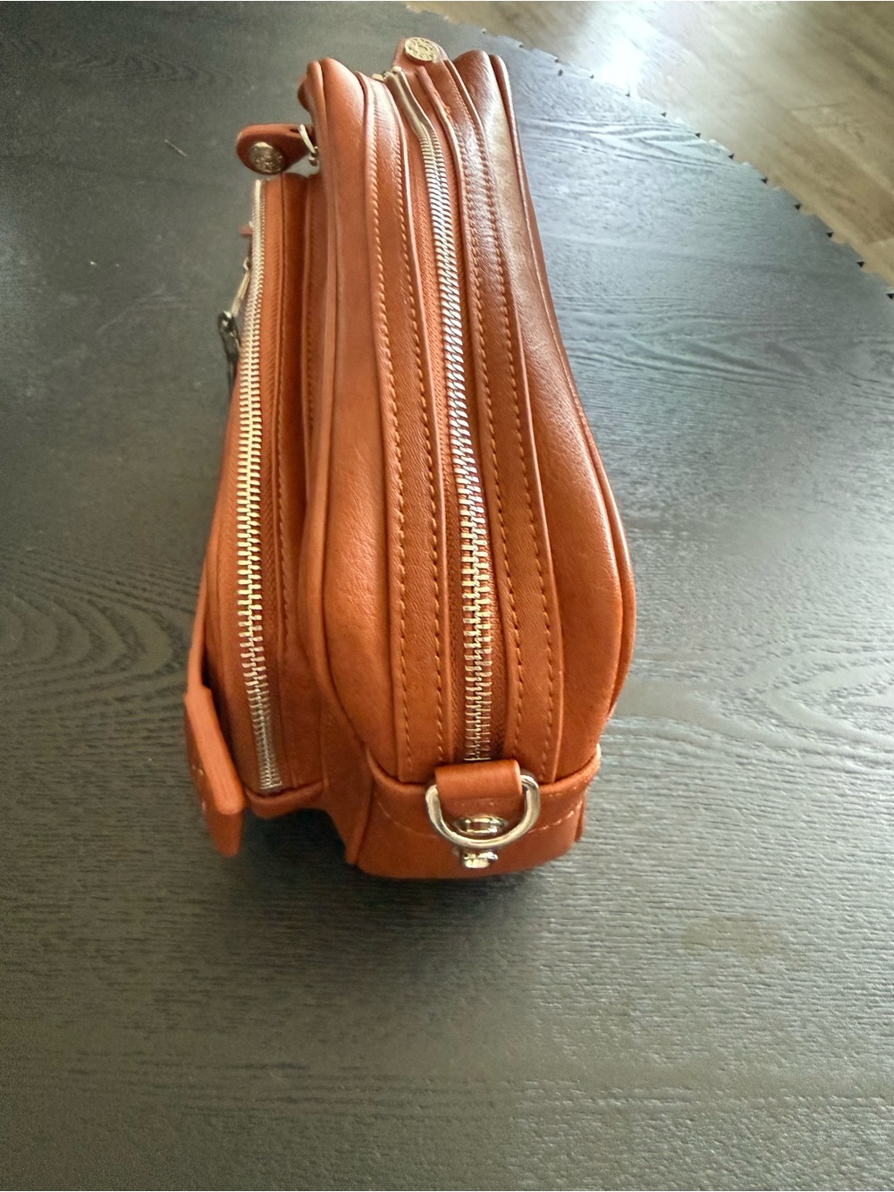 Acne orange leather interior with silver zipper hardware - Picture 3 of 11